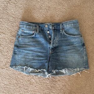Agolde Blue Denim Cutoff Shorts